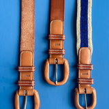 Handmade leather belt w. horsehair