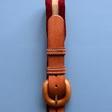 Handmade leather belt w. horsehair