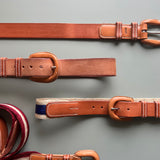 Handmade leather belt w. horsehair
