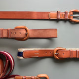 Handmade leather belt w. horsehair