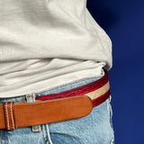 Handmade leather belt w. horsehair